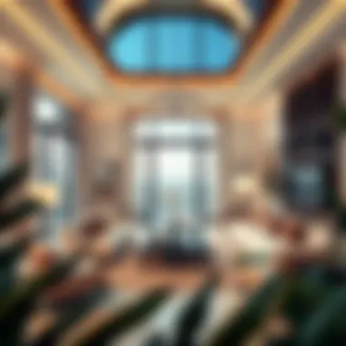 Elegant living room interior of a villa