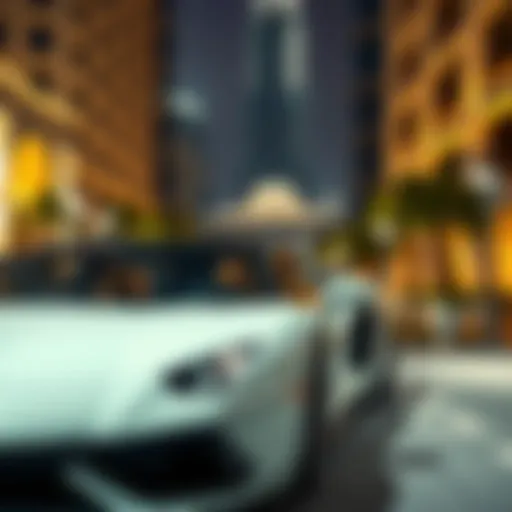 Luxury Lamborghini on the streets of Dubai