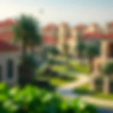 Serene neighborhood in Dubai with green spaces