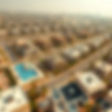 Aerial view of Dubai showcasing various property sizes and layouts