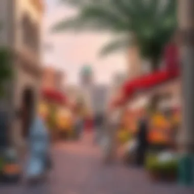 Community Market in a Dubai Neighborhood A bustling community market showcasing local culture.