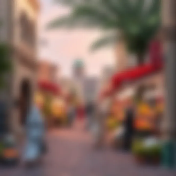 Community Market in a Dubai Neighborhood A bustling community market showcasing local culture.