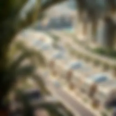 Expanding Neighborhoods in Dubai Aerial view of a developing neighborhood with townhouses.