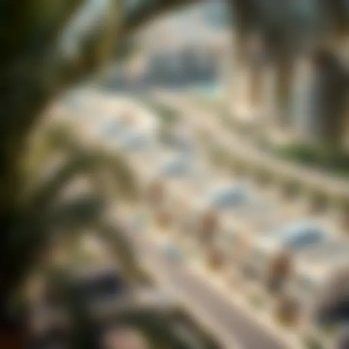 Expanding Neighborhoods in Dubai Aerial view of a developing neighborhood with townhouses.