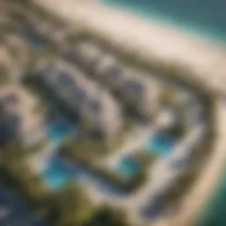 Aerial view of Palm Jumeirah showcasing luxury villas