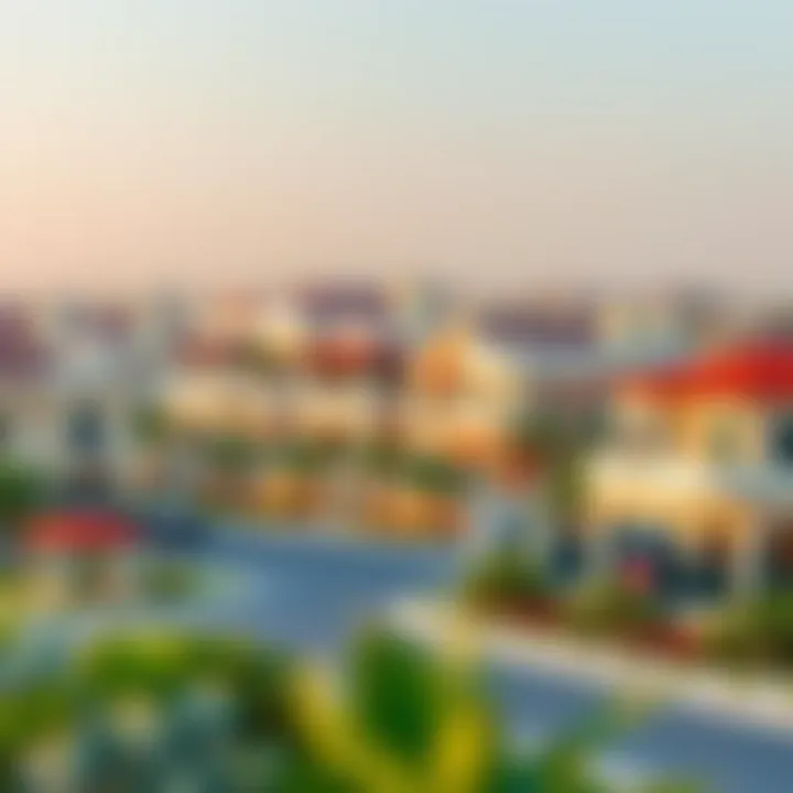 Vibrant Neighborhood in Dubai Vibrant neighborhood with local amenities in Dubai