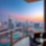 Breathtaking view from Atlantis Penthouse balcony overlooking Dubai skyline