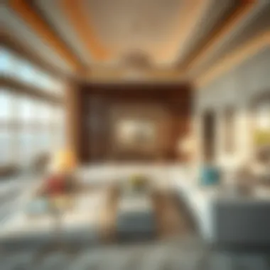 Luxurious living room interior of the Atlantis Penthouse showcasing elegant design