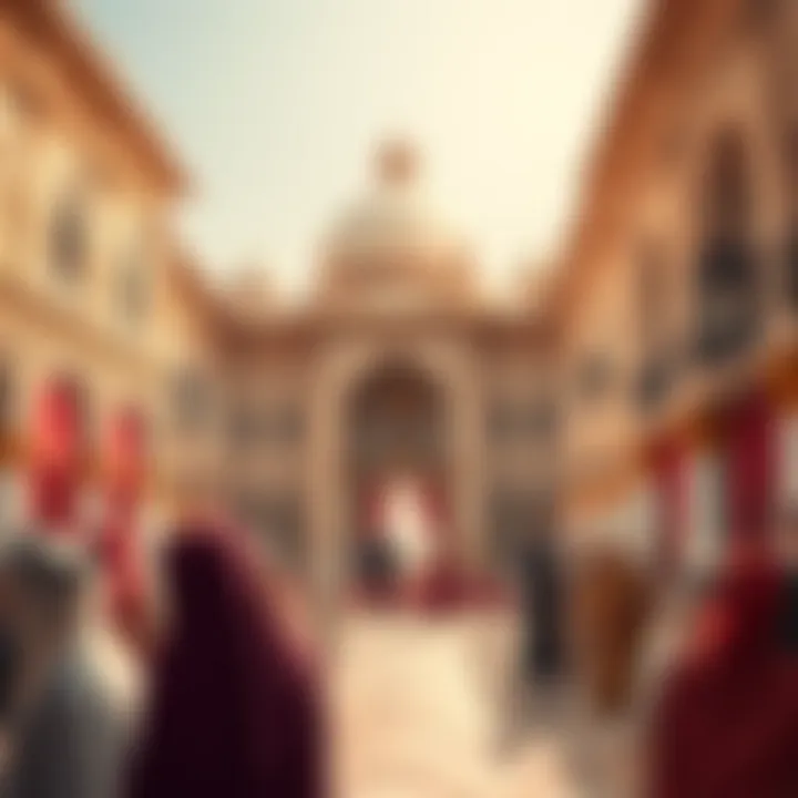 A historical representation of Bateen Palace during a cultural event