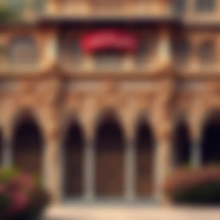 A close-up of the ornate details on Bateen Palace's exterior