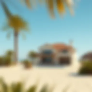 Tranquil Beach Vistas Serene beach landscape with a charming house