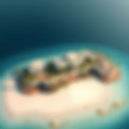 Aerial view of Bulgari Island showcasing its luxurious villas and pristine coastline