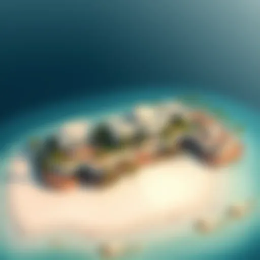 Aerial Elegance of Bulgari Island Aerial view of Bulgari Island showcasing its luxurious villas and pristine coastline