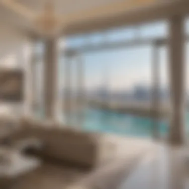 Panoramic view of luxury residences with a backdrop of the Dubai skyline