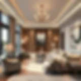 Modern luxury living room featuring elegant furniture and decor