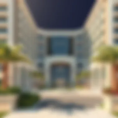 Luxurious Hotel Exterior in Al Barsha Luxurious hotel exterior in Al Barsha