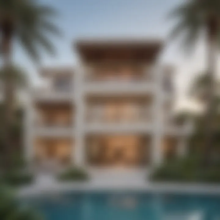 Luxurious villa architecture on Palm Jumeirah Frond