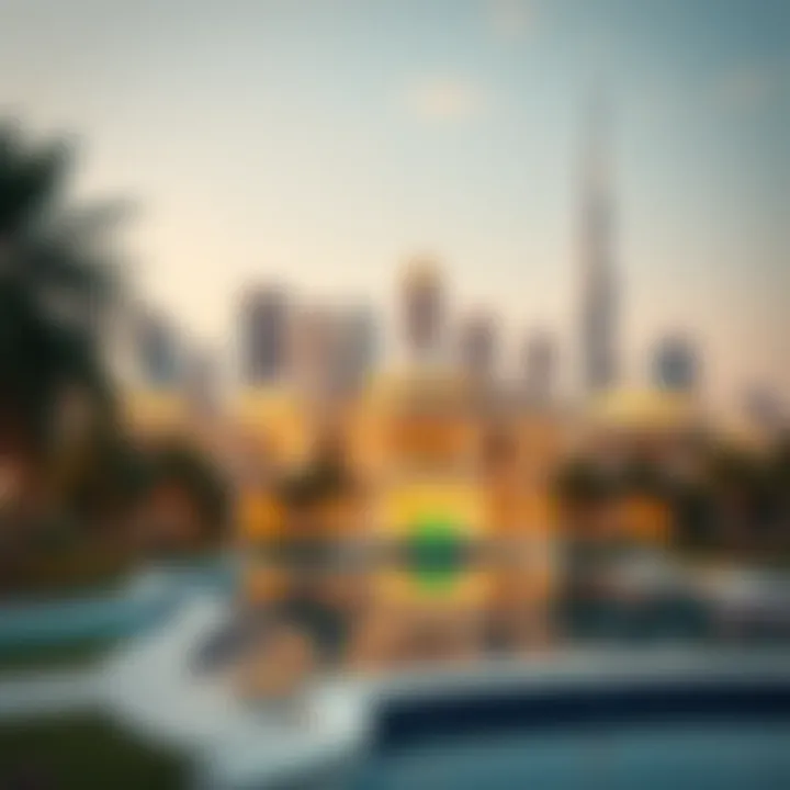 Dubai skyline with luxury real estate