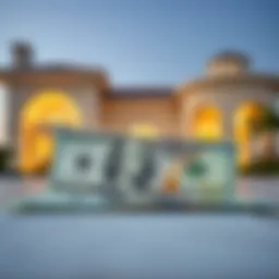 Currency exchange concept with dollars and dirhams