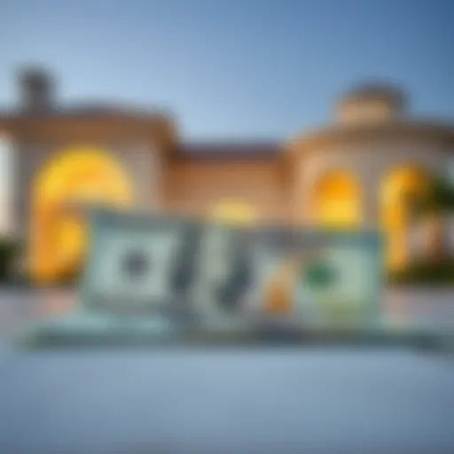 Understanding Currency Exchange Rates Currency exchange concept with dollars and dirhams