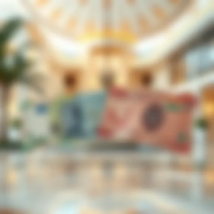 Symbolic representation of currency exchange with AED and INR notes