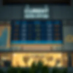 Exchange rates displayed on a digital board