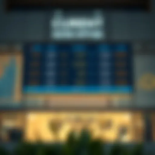 Current Exchange Rates Overview Exchange rates displayed on a digital board