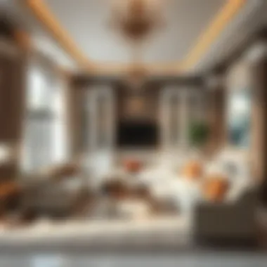 Luxurious Living Room in District One Townhouses Luxurious living room interior of a District One Townhouse