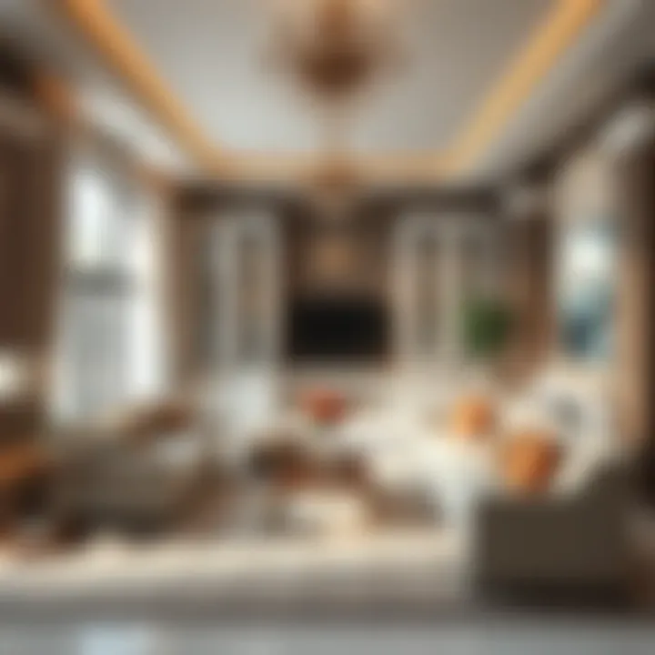 Luxurious Living Room in District One Townhouses Luxurious living room interior of a District One Townhouse