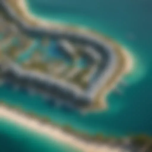 A stunning aerial view of Dubai Lagoons showcasing its turquoise waters and luxurious villas