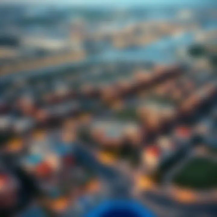 Aerial view of Dubai Land illustrating the landscape and villa communities