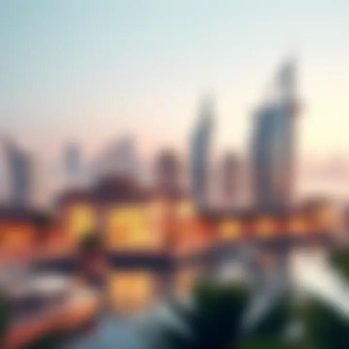 Dubai skyline with luxury real estate