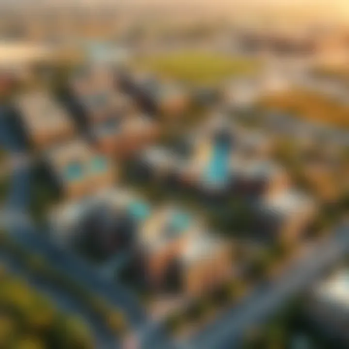 Strategic Location of Elan Community Aerial view of Elan community highlighting its strategic location