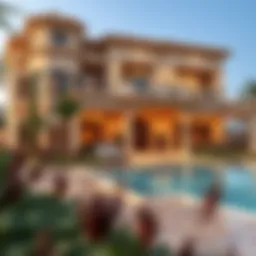 Luxurious villa exteriors in Dubai Hills