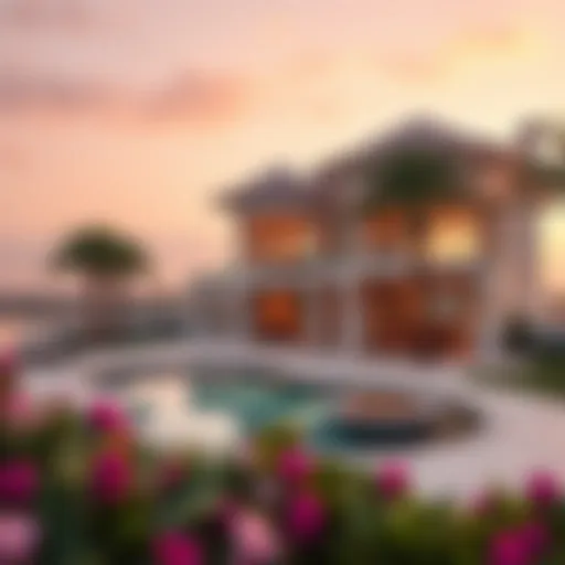 Stunning view of a luxury spring villa in Dubai