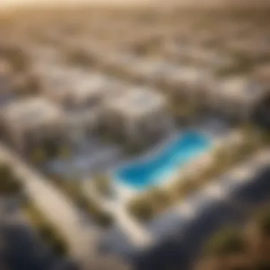 Aerial view of Al Furjan community highlighting its vibrant lifestyle offerings