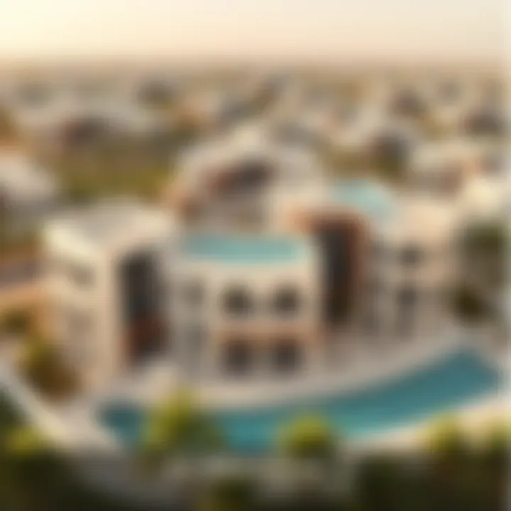 Aerial Perspective of Al Mwaihat 2 Aerial view of Al Mwaihat 2 showcasing its modern architecture
