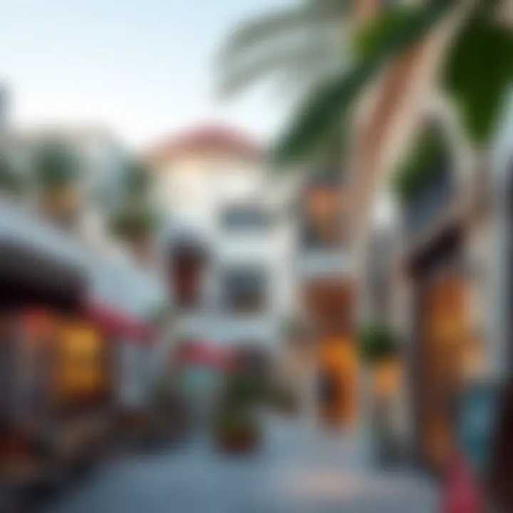 Vibrant Street Scene in Al Mwaihat 2 Vibrant street life in Al Mwaihat 2 with cafes and shops