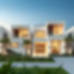 Stunning exterior view of Al Waha Villas showcasing modern architecture