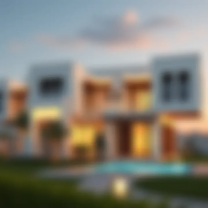 Modern Architecture of Al Zahia Villas Stunning exterior view of Al Zahia Villas showcasing modern architecture