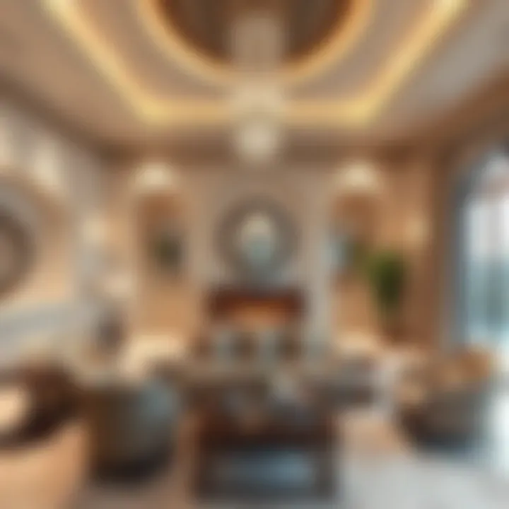 Elegant Living Room Interior Luxurious living room interior of an Al Zahia Villa with elegant furnishings