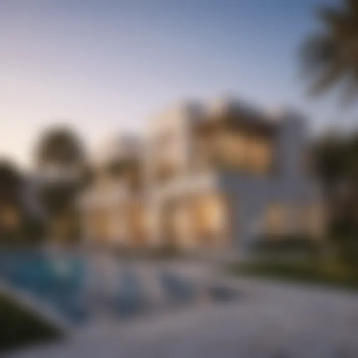 Elegant exterior view of Al Zorah Villas showcasing luxury architecture.