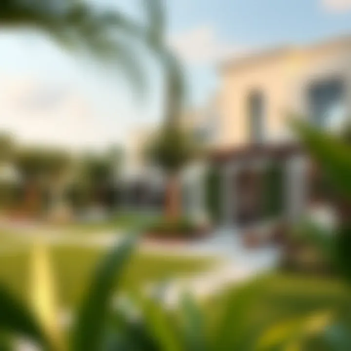 Lush landscaping and serene outdoor spaces in Alaya High