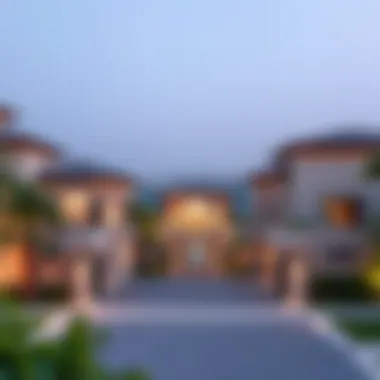 Scenic view of Aljurf Gardens showcasing luxurious residential architecture