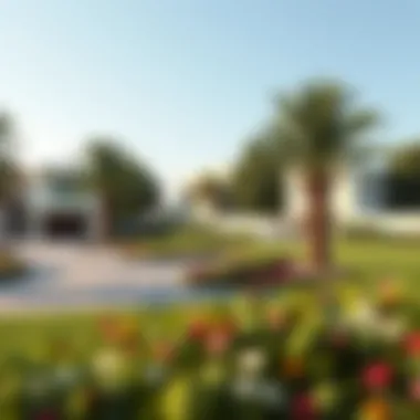 Serene Landscaping in Arabian Ranches 3 Lush landscaping surrounding the Caya Villas neighborhood