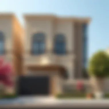 Elegant facade of a Damac Hills 2 townhouse