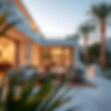 Outdoor living area in a Damac Hills 2 townhouse