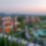 Panoramic view of Damac Hills showcasing luxurious villas and green spaces