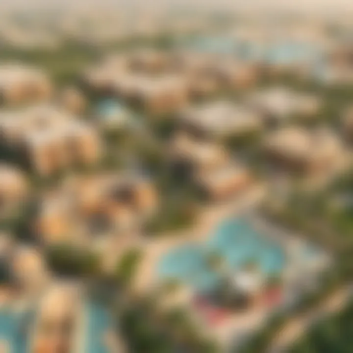 Aerial view of the Damac Utopia community amenities