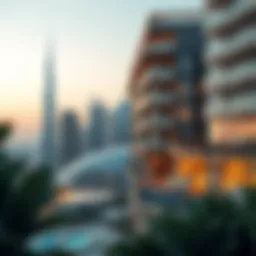 Stunning skyline view of luxury apartments in Dubai